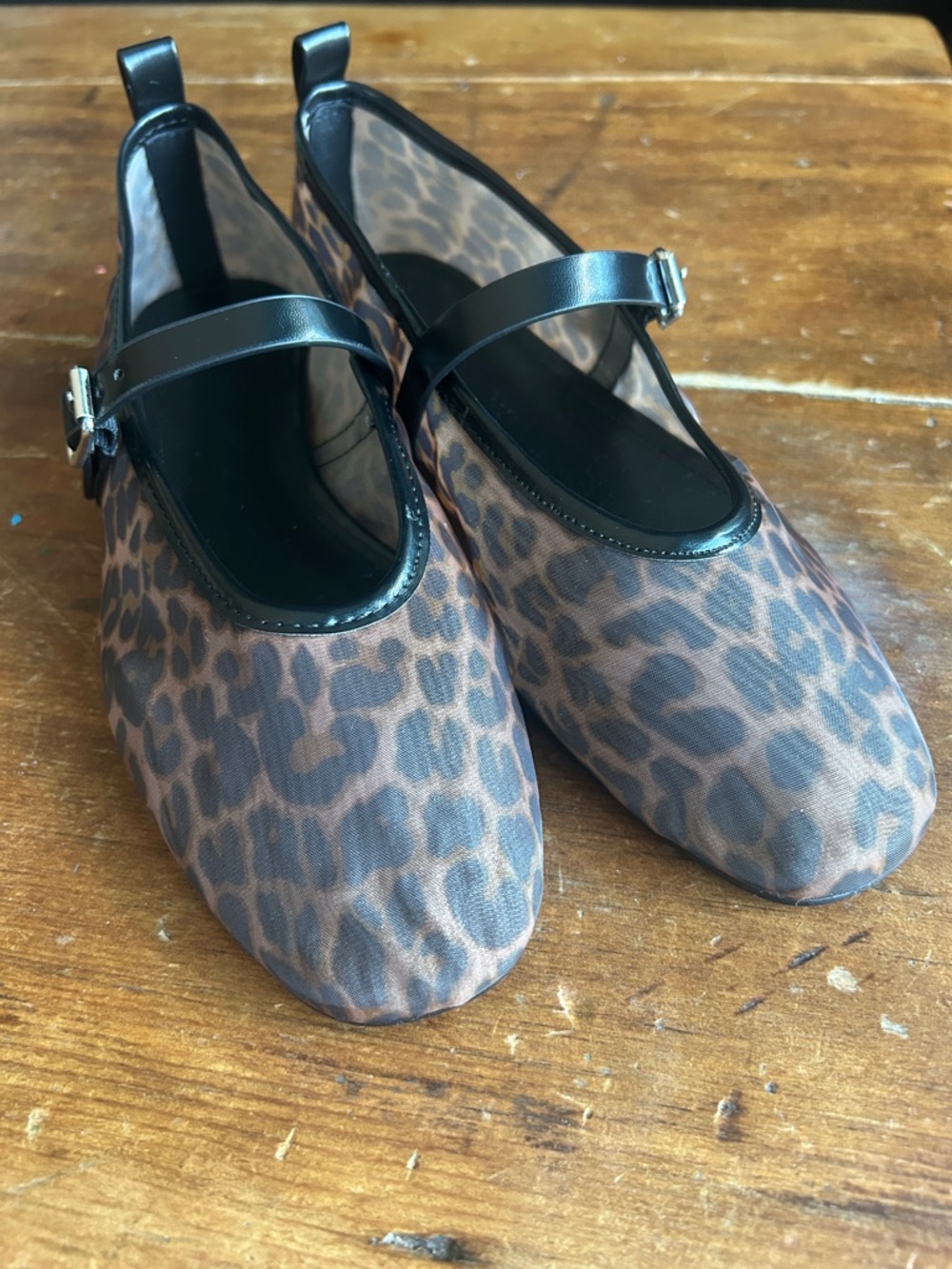 H&M Leopard Print - See-through  Mary Jane Flats in leopard/cheetah print - sz 7